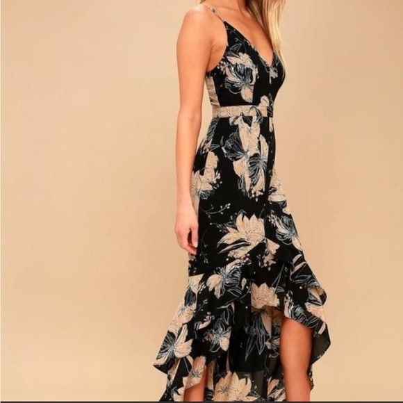 Lulu’s High Low Black Floral Dress Sold Out - Picture 5 of 6